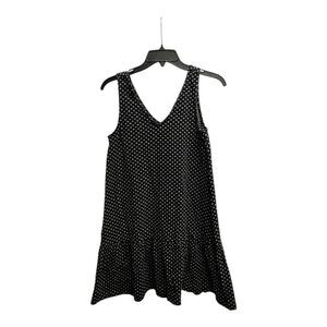 Loft Dark Gray Polka Dot Knit Mini Tank Dress XS